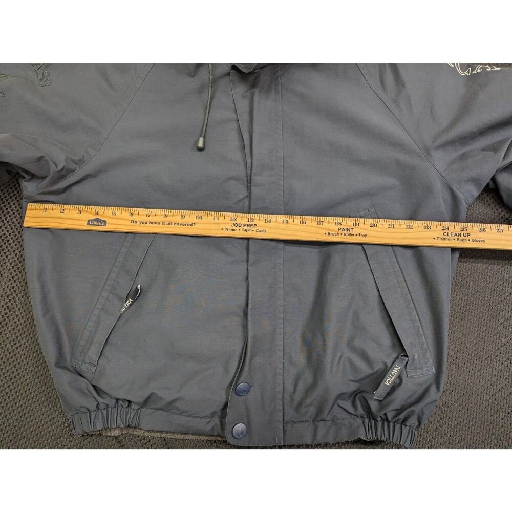 Vintage Nautica Navy Blue Holly Green Hood Challenge Jacket - Picture 6 of 7